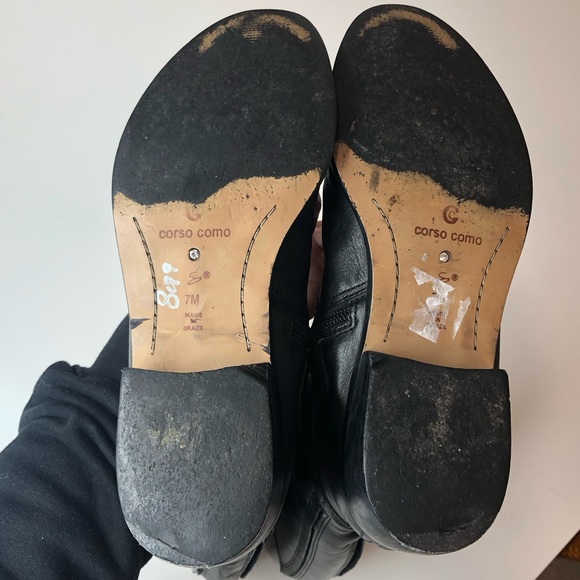 Corso Como Tall Black Leather Boots Size 7 - Picture 8 of 16